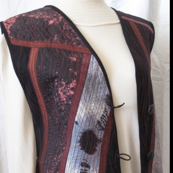 UNIQUE, REVERSIBLE HAND MADE, HAND DYED VEST - Picture 5 of 8